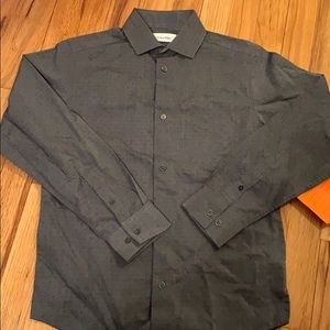 Calvin Klein dark gray button down size 12. NWT.